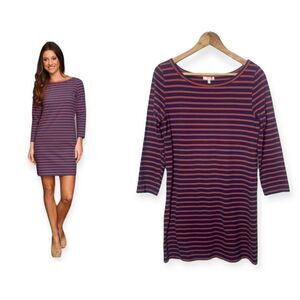 JOIE Dress Women’s Size Medium Wineberry Striped Nautical Tunic Shift 
